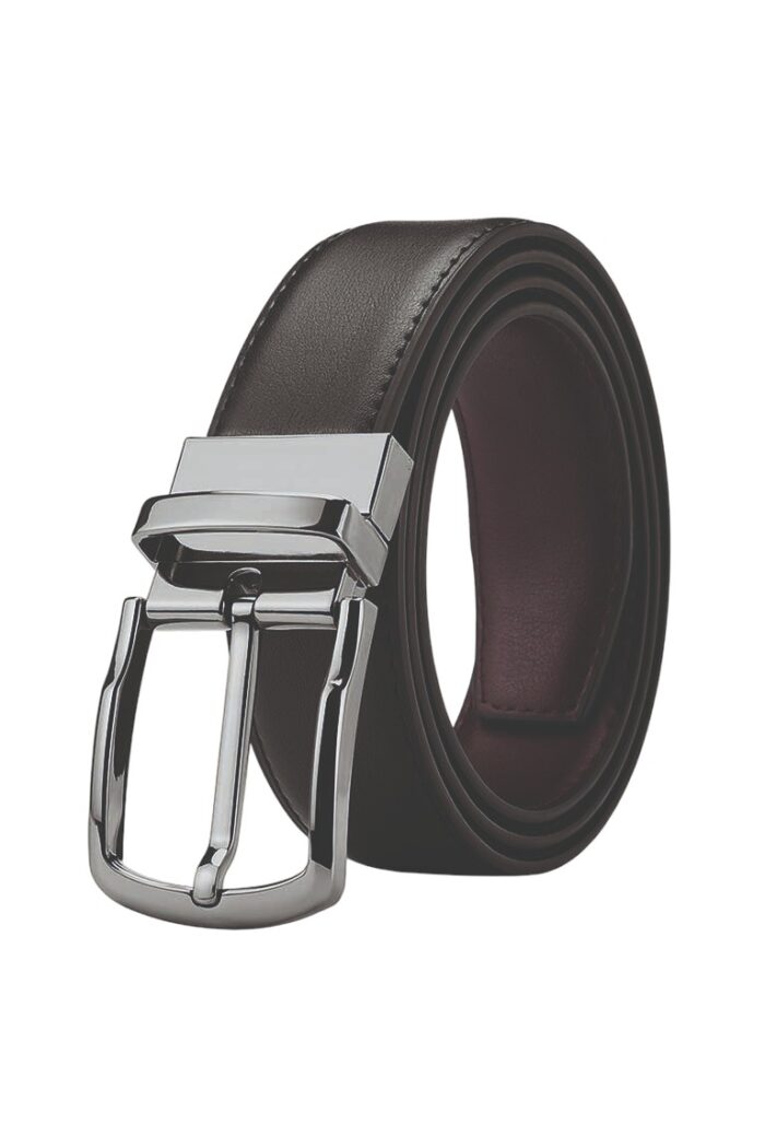 ACC_C250912 Cinturon Indie Reversible Caoba- Negro Elegante