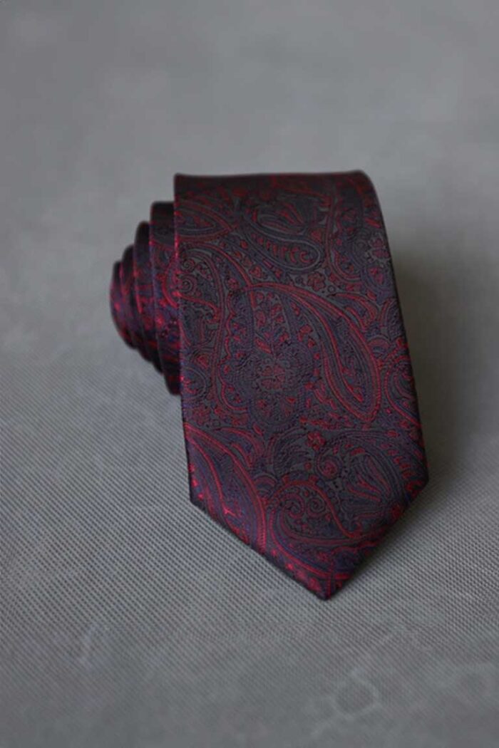 ACC_MNLD-038Corbata Jacquard Paisley Marrón