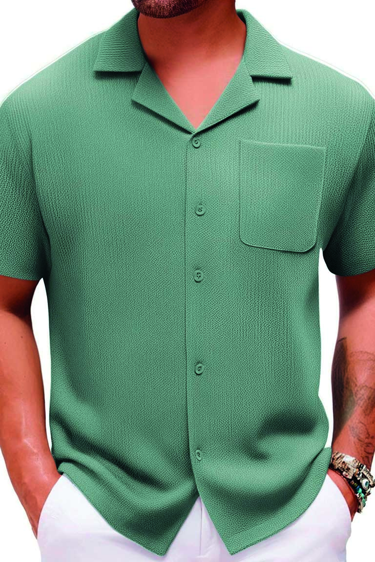 CAM-372025-CCV Camisa Indie MC Casual Bolsillo Verde Olivo (1)
