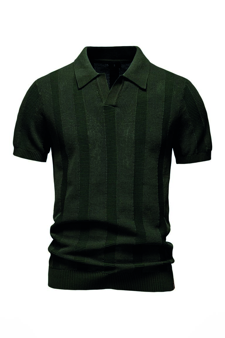 CAM-452025-CPN Camisa Indie MC Polo Tejido Negro