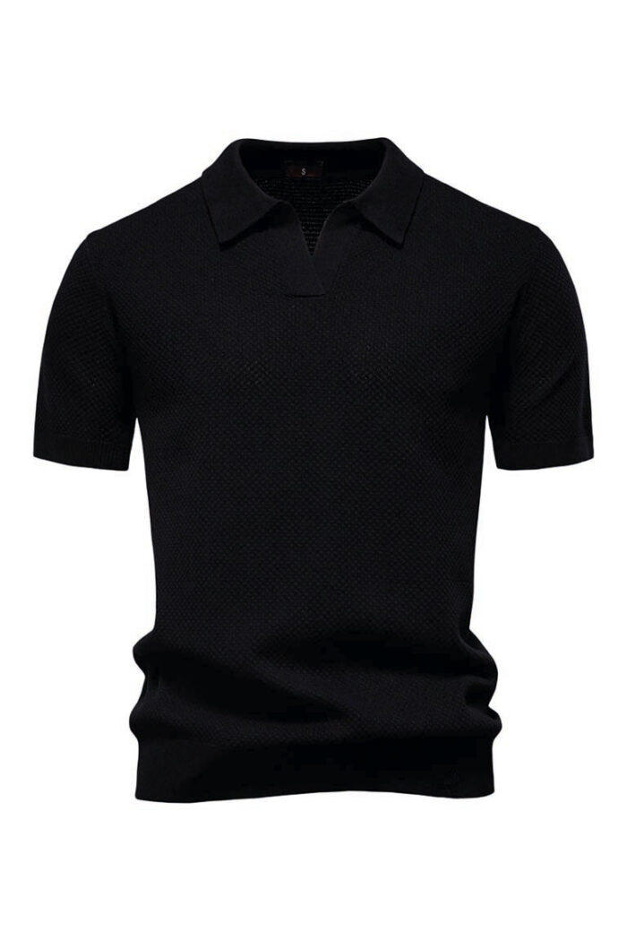 CAM-592025-PCN Camisa Indie MC Polo Casual Negro (1)