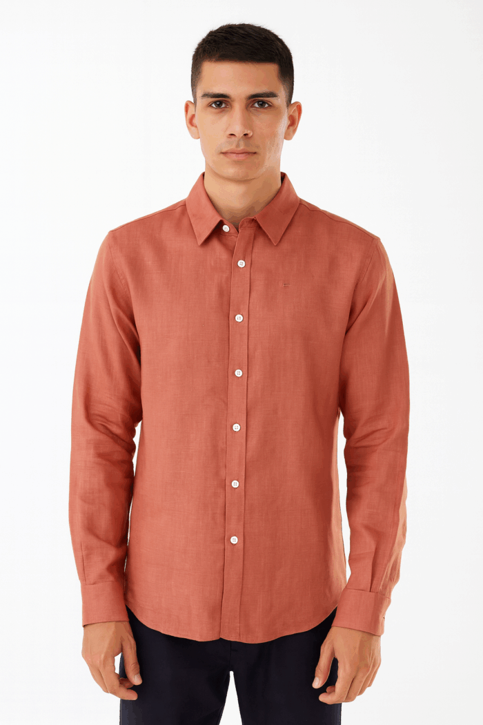 CAMISA LINO ML SAHARA CLAY CAM_MSC2025