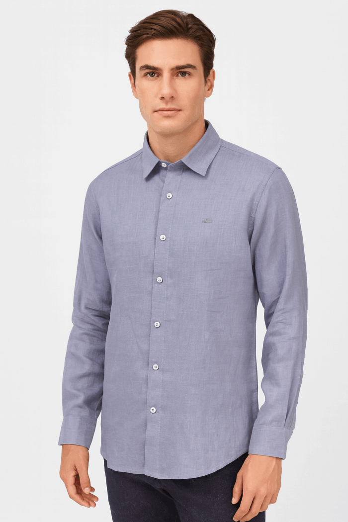 CAMISA LINO ML SKY BLUE CAM_LSB2025