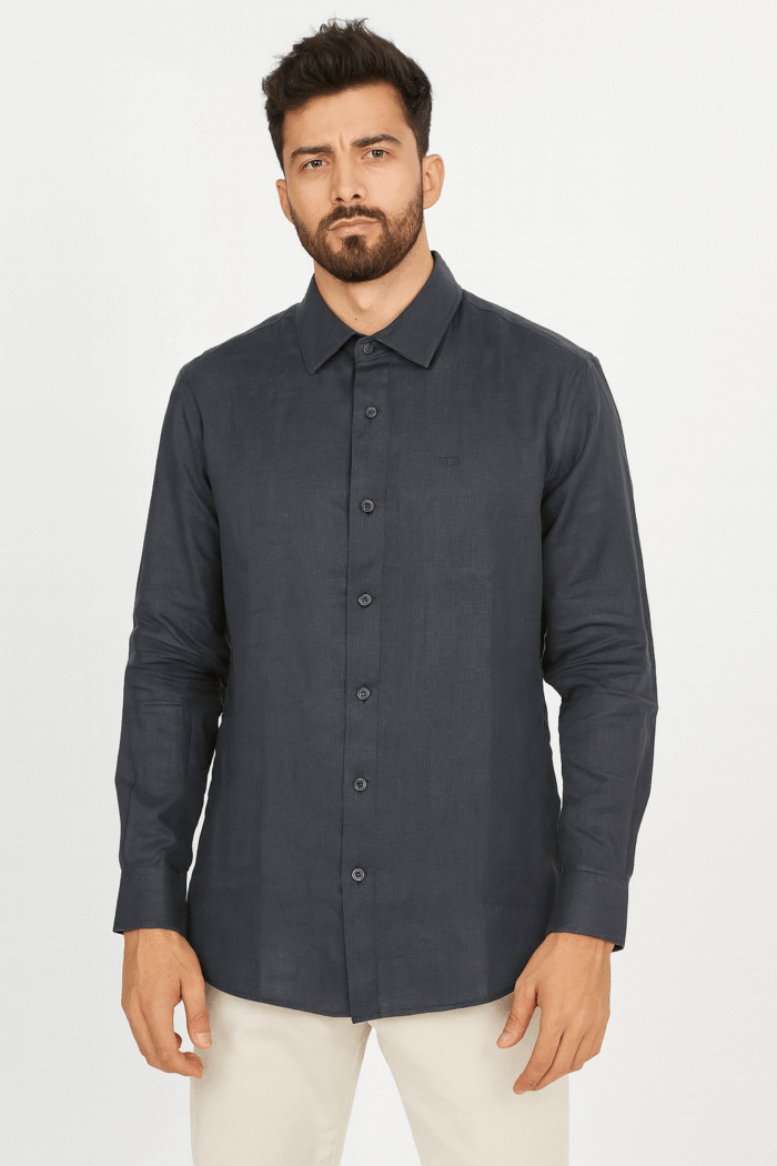 CAMISA LINO ML URBAN LINO CLUB NEGRA CAM_ULCN2025